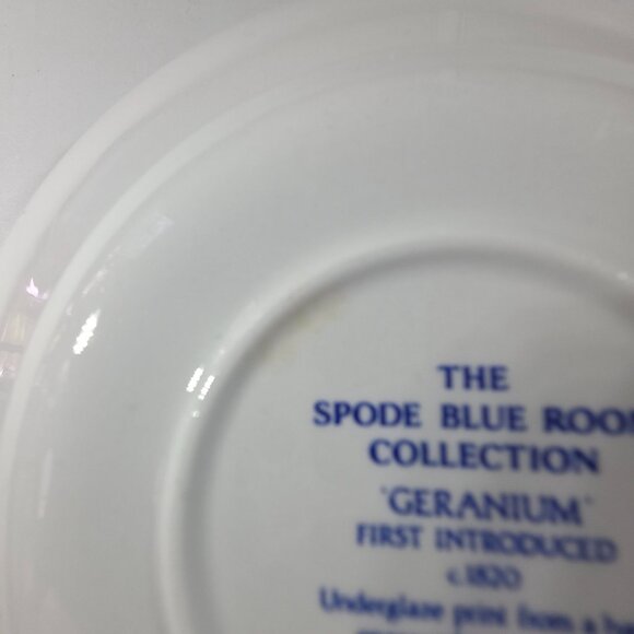 Spode Blue Room Collection Geranium saucer Blue White Floral Ceramic - Picture 4 of 7